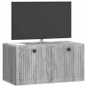 Szafka RTV montowana na ścianie Szary Sonoma 59,5 x 31 x 30 cm