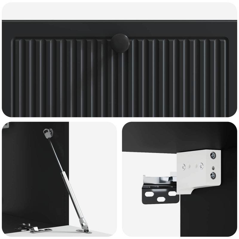 Szafka RTV montowana na ścianie Czarny 78,5 x 31 x 30 cm
