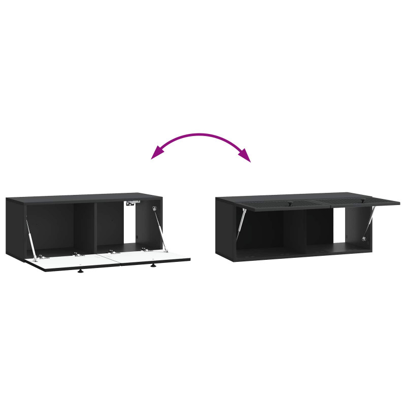 Szafka RTV montowana na ścianie Czarny 78,5 x 31 x 30 cm