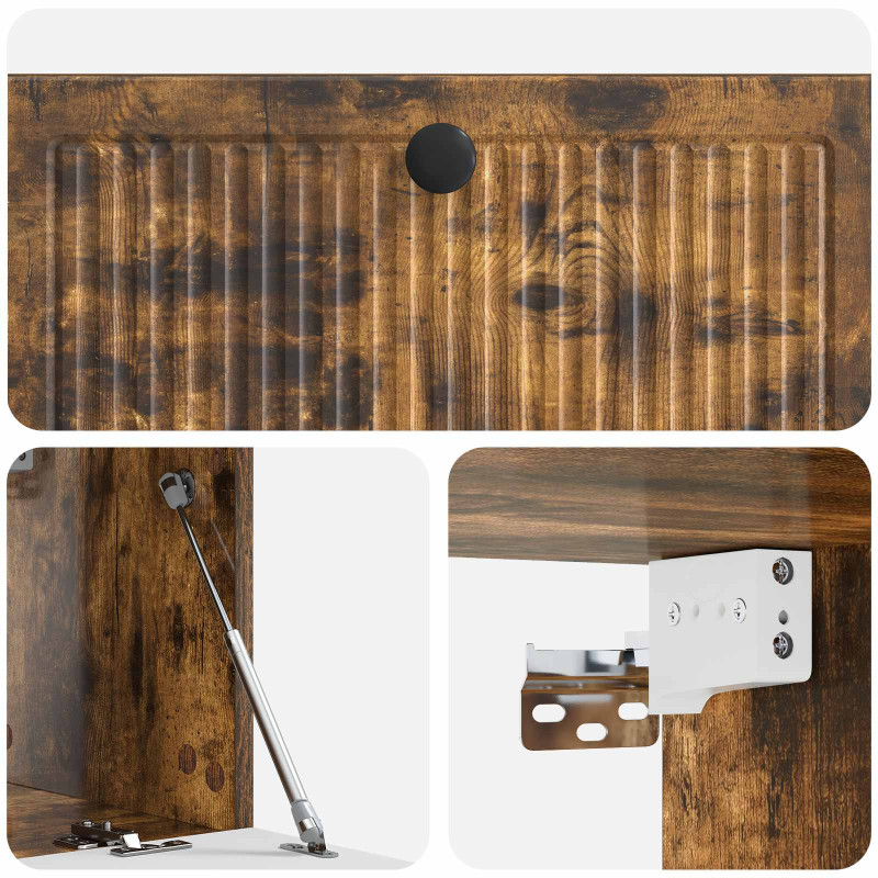 Szafka RTV montowana na ścianie Dąb wędzony 78,5 x 31 x 30 cm