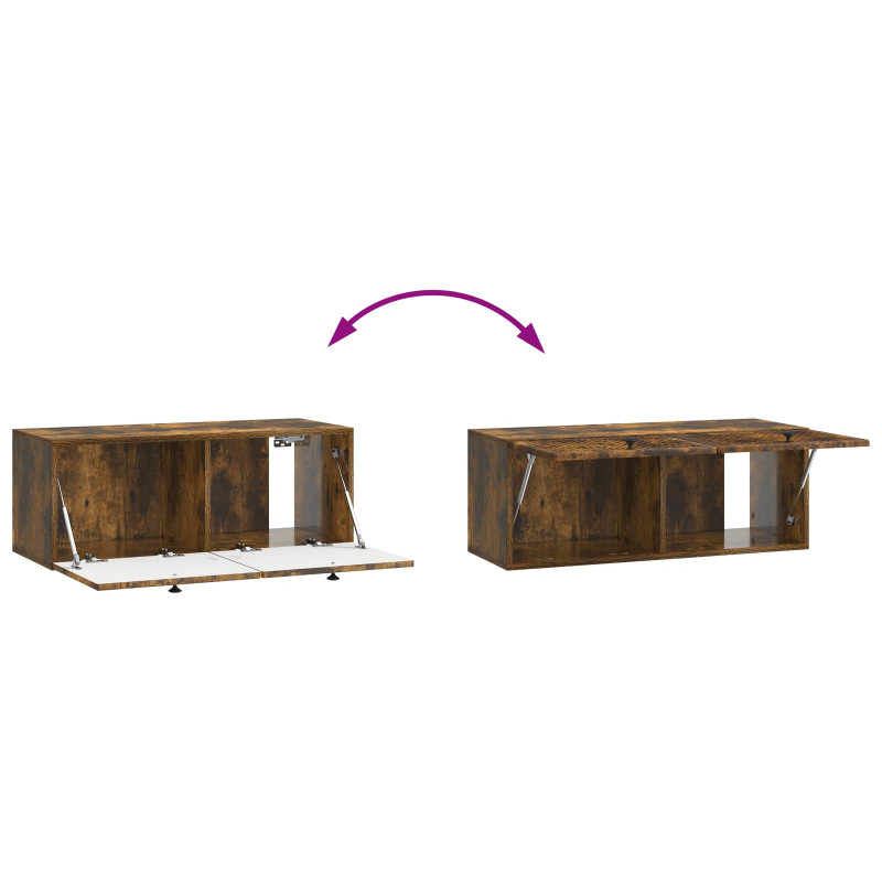 Szafka RTV montowana na ścianie Dąb wędzony 78,5 x 31 x 30 cm