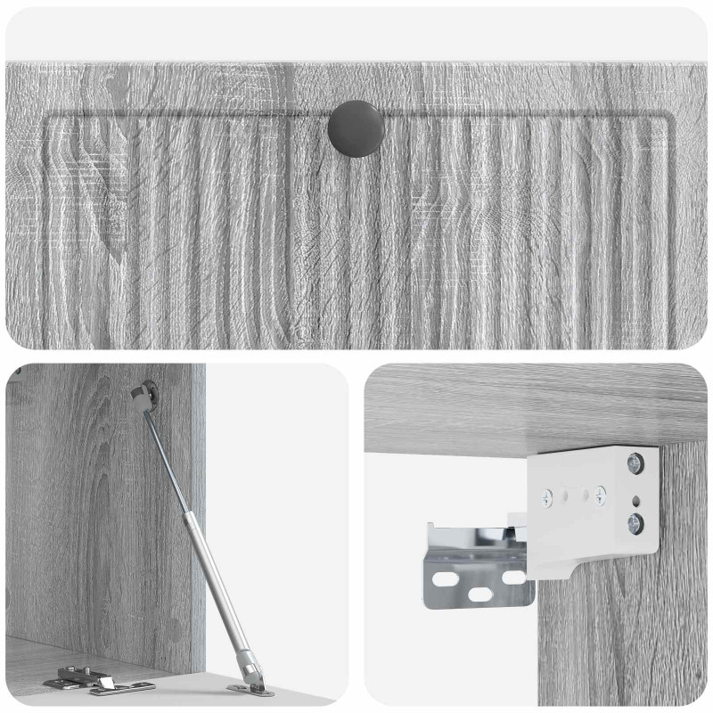 Szafka RTV montowana na ścianie Szary Sonoma 78,5 x 31 x 30 cm