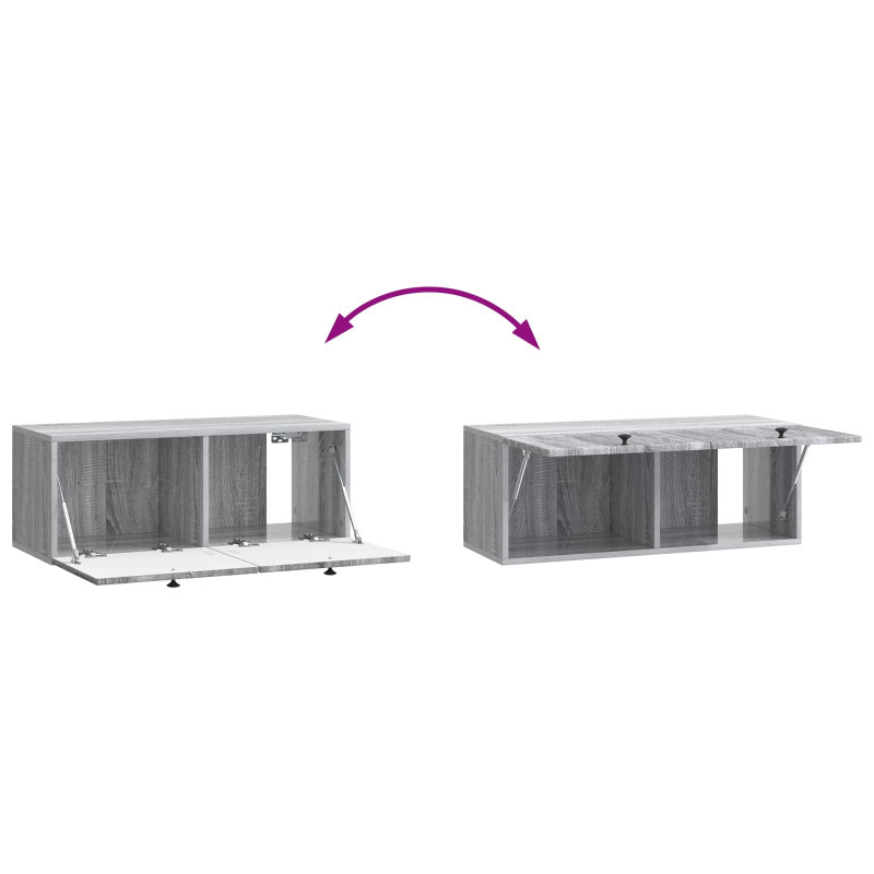 Szafka RTV montowana na ścianie Szary Sonoma 78,5 x 31 x 30 cm