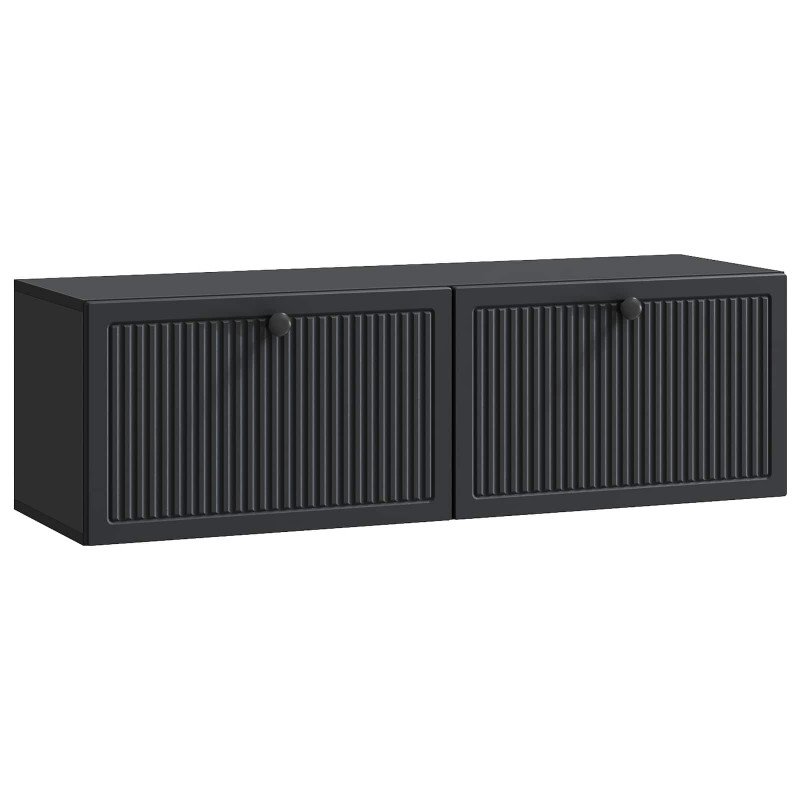 Szafka RTV montowana na ścianie Czarny 98 x 31 x 30 cm