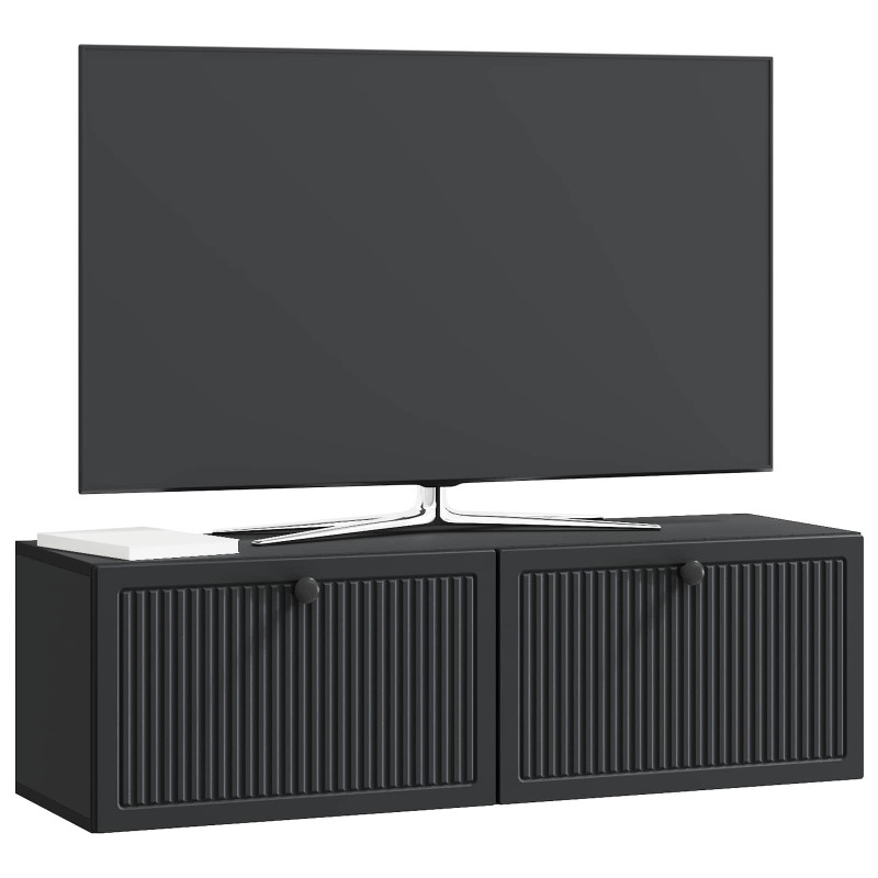 Szafka RTV montowana na ścianie Czarny 98 x 31 x 30 cm