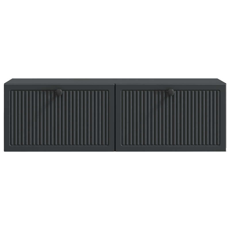 Szafka RTV montowana na ścianie Czarny 98 x 31 x 30 cm