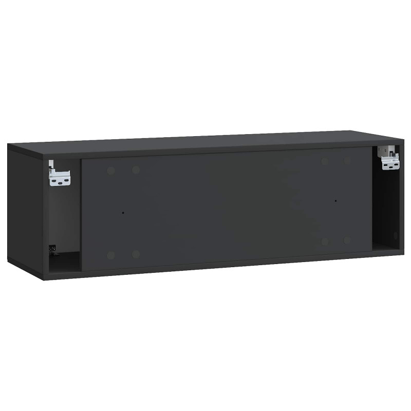Szafka RTV montowana na ścianie Czarny 98 x 31 x 30 cm