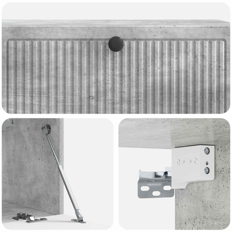 Szafka RTV montowana na ścianie Betonowy szary 98 x 31 x 30 cm