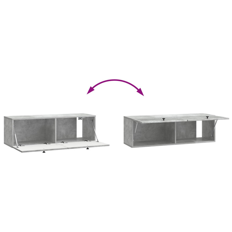 Szafka RTV montowana na ścianie Betonowy szary 98 x 31 x 30 cm