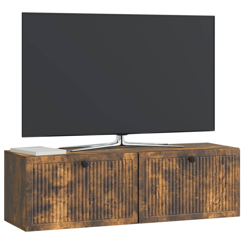 Szafka RTV montowana na ścianie Dąb wędzony 98 x 31 x 30 cm