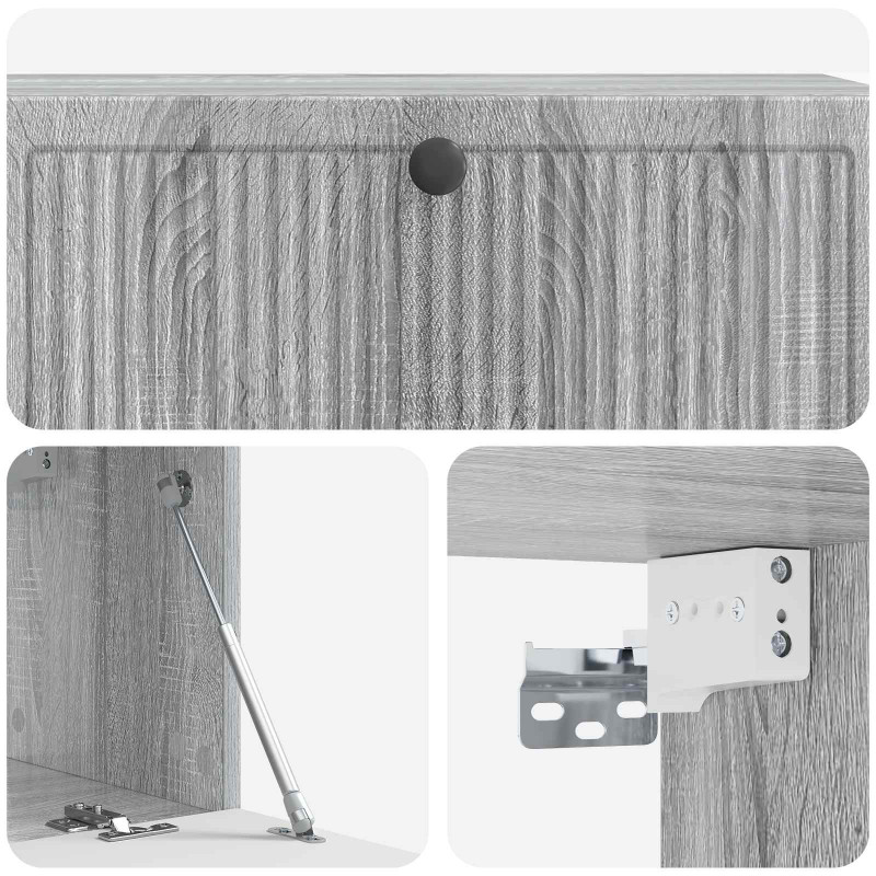 Szafka RTV montowana na ścianie Szary Sonoma 98 x 31 x 30 cm