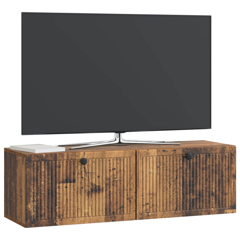 Szafka RTV montowana na ścianie Stare drewno 98 x 31 x 30 cm