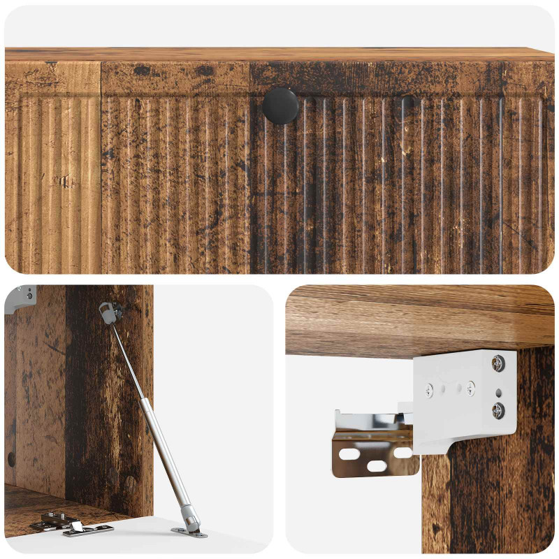 Szafka RTV montowana na ścianie Stare drewno 98 x 31 x 30 cm