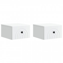 Wisząca Szafka Nocna z szufladą 2 pcs Biały 33 x 34,5 x 20 cm