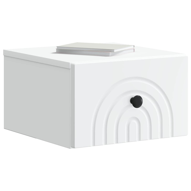 Wisząca Szafka Nocna z szufladą 2 pcs Biały 33 x 34,5 x 20 cm