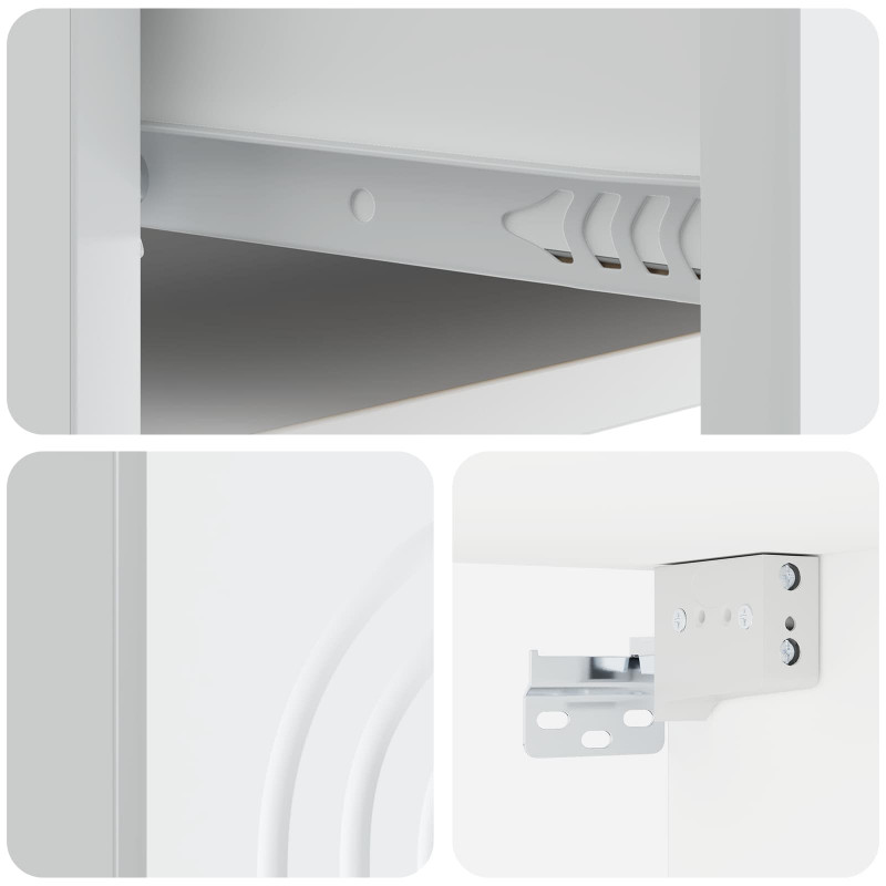 Wisząca Szafka Nocna z szufladą 2 pcs Biały 33 x 34,5 x 20 cm