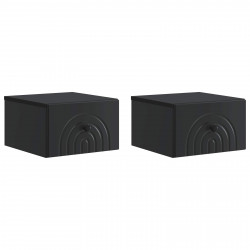 Wisząca Szafka Nocna z szufladą 2 pcs Czarny 33 x 34,5 x 20 cm