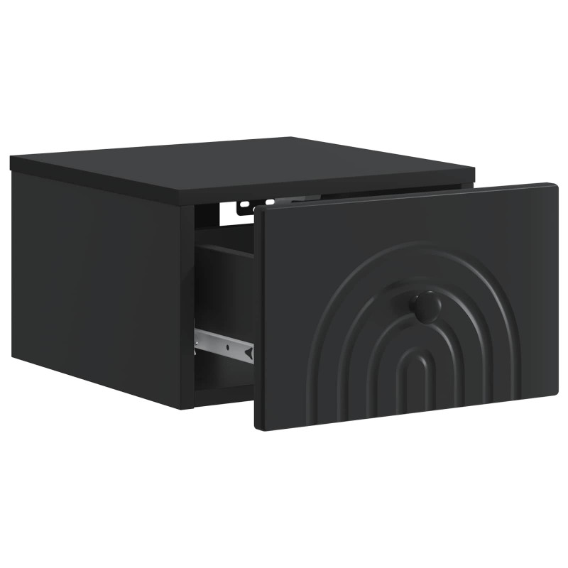 Wisząca Szafka Nocna z szufladą 2 pcs Czarny 33 x 34,5 x 20 cm