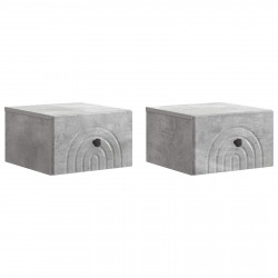 Wisząca Szafka Nocna 2 pcs Betonowy szary 33 x 34,5 x 20 cm