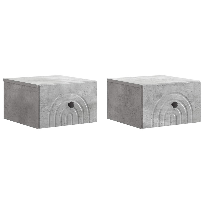 Wisząca Szafka Nocna 2 pcs Betonowy szary 33 x 34,5 x 20 cm