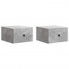 Wisząca Szafka Nocna 2 pcs Betonowy szary 33 x 34,5 x 20 cm