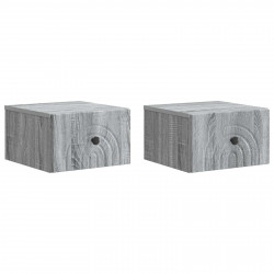 Wisząca Szafka Nocna 2 pcs Szary Sonoma 33 x 34,5 x 20 cm