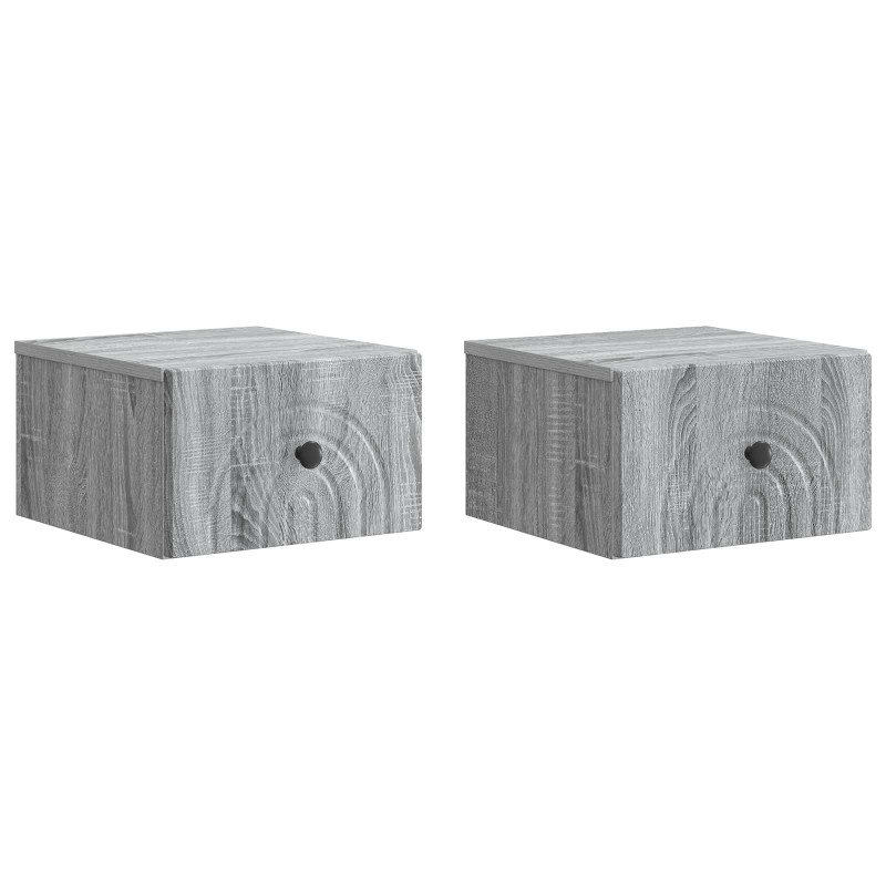 Wisząca Szafka Nocna 2 pcs Szary Sonoma 33 x 34,5 x 20 cm