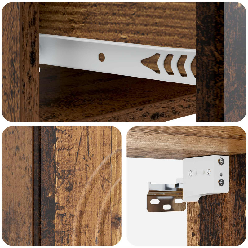 Wisząca Szafka Nocna 2 pcs Stare drewno 33 x 34,5 x 20 cm