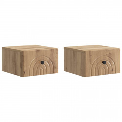 Wisząca Szafka Nocna 2 pcs Dąb artisan 33 x 34,5 x 20 cm