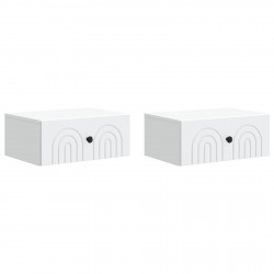 Wisząca Szafka Nocna z szufladą 2 pcs Biały 49 x 34,5 x 20 cm