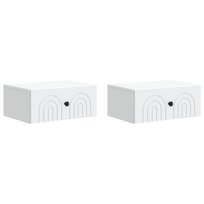 Wisząca Szafka Nocna z szufladą 2 pcs Biały 49 x 34,5 x 20 cm