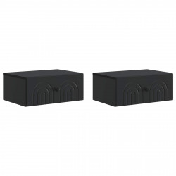 Wisząca Szafka Nocna z szufladą 2 pcs Czarny 49 x 34,5 x 20 cm