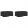 Wisząca Szafka Nocna z szufladą 2 pcs Czarny 49 x 34,5 x 20 cm