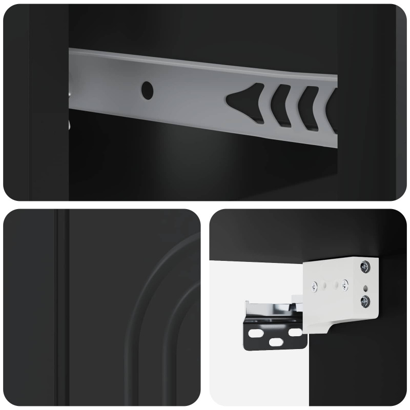 Wisząca Szafka Nocna z szufladą 2 pcs Czarny 49 x 34,5 x 20 cm