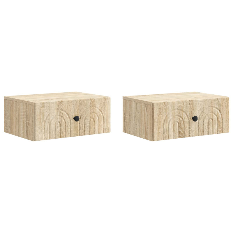 Wisząca Szafka Nocna 2 pcs dąb Sonoma 49 x 34,5 x 20 cm