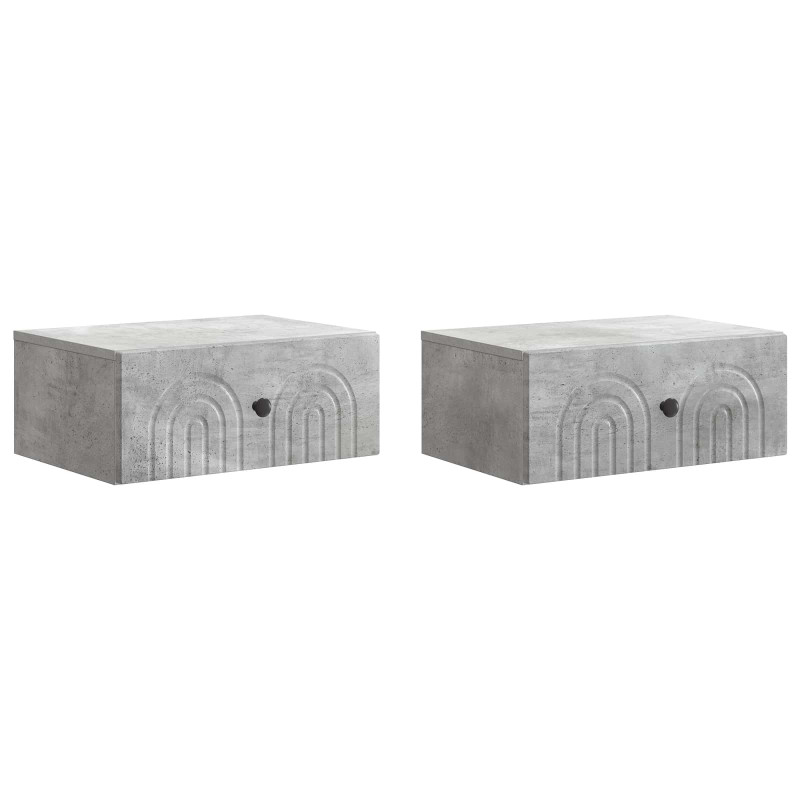 Wisząca Szafka Nocna 2 pcs Betonowy szary 49 x 34,5 x 20 cm