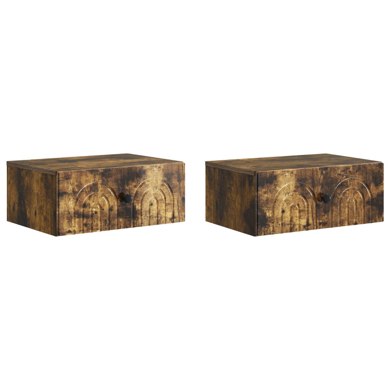 Wisząca Szafka Nocna 2 pcs Dąb wędzony 49 x 34,5 x 20 cm