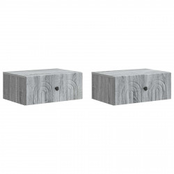 Wisząca Szafka Nocna 2 pcs Szary Sonoma 49 x 34,5 x 20 cm