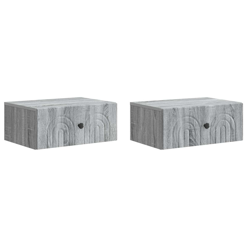 Wisząca Szafka Nocna 2 pcs Szary Sonoma 49 x 34,5 x 20 cm