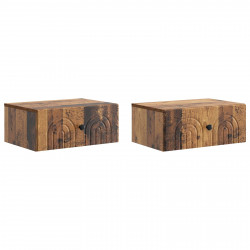 Wisząca Szafka Nocna 2 pcs Stare drewno 49 x 34,5 x 20 cm