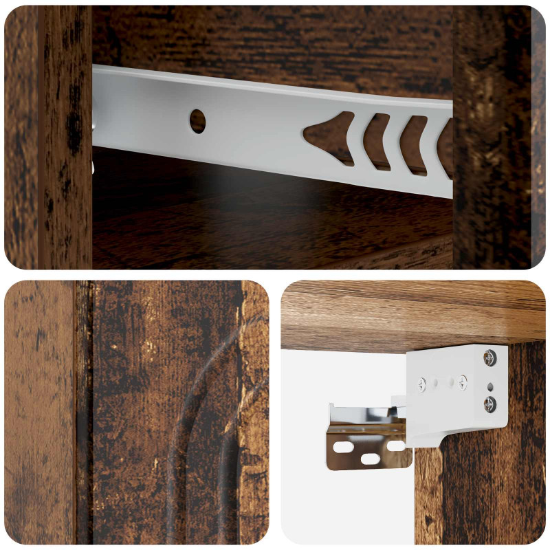 Wisząca Szafka Nocna 2 pcs Stare drewno 49 x 34,5 x 20 cm