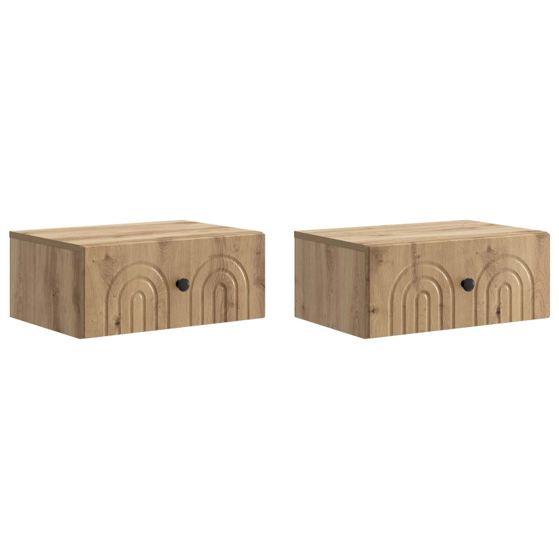 Wisząca Szafka Nocna 2 pcs Dąb artisan 49 x 34,5 x 20 cm