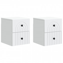 Wisząca Szafka Nocna z szufladą 2 pcs Biały 33 x 34,5 x 40 cm