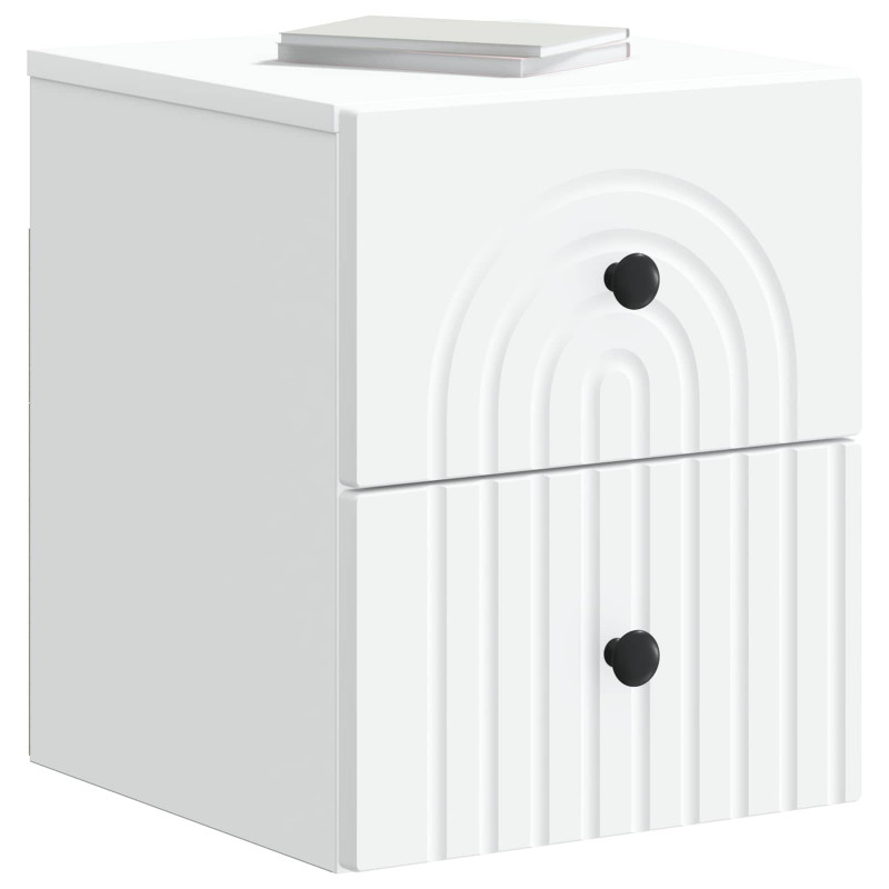 Wisząca Szafka Nocna z szufladą 2 pcs Biały 33 x 34,5 x 40 cm