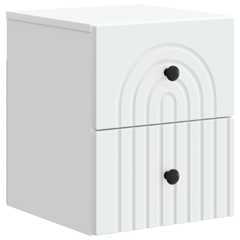 Wisząca Szafka Nocna z szufladą 2 pcs Biały 33 x 34,5 x 40 cm