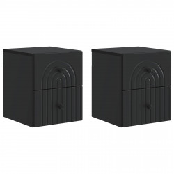 Wisząca Szafka Nocna z szufladą 2 pcs Czarny 33 x 34,5 x 40 cm