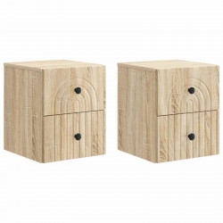 Wisząca Szafka Nocna 2 pcs dąb Sonoma 33 x 34,5 x 40 cm