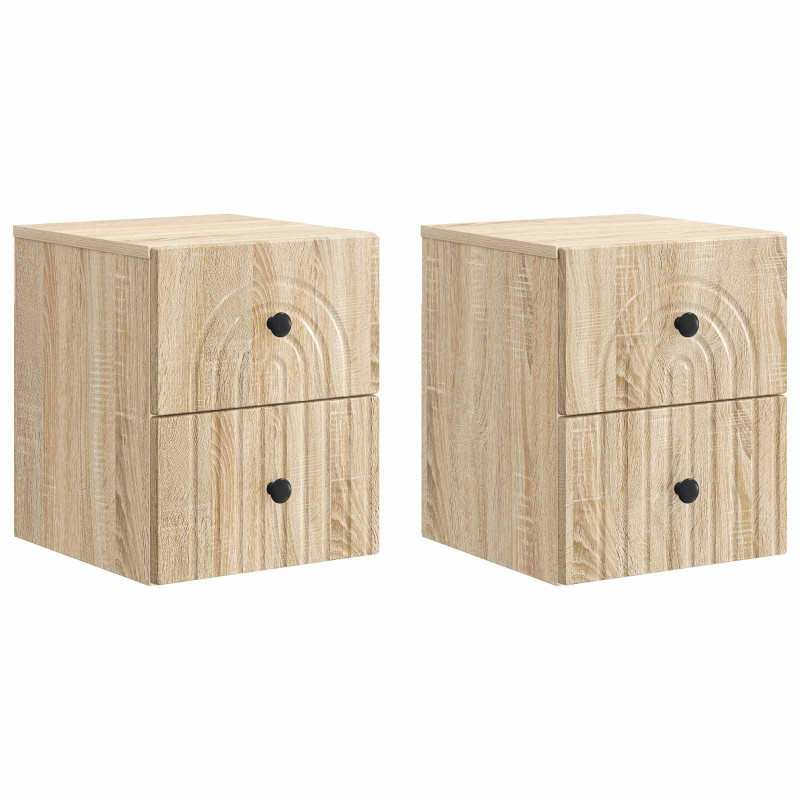 Wisząca Szafka Nocna 2 pcs dąb Sonoma 33 x 34,5 x 40 cm
