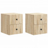 Wisząca Szafka Nocna 2 pcs dąb Sonoma 33 x 34,5 x 40 cm