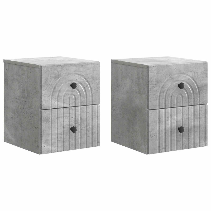 Wisząca Szafka Nocna 2 pcs Betonowy szary 33 x 34,5 x 40 cm